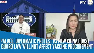 Diplomatic protest vs China coast guard law won't affect vaccine procurement