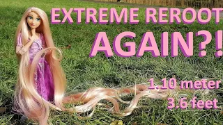 LONGEST Rapunzel Hair EVER?! Extreme Disney Doll Reroot