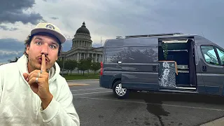 Van Stealth Camping On Capitol Hill, Utah | Cooking Mormon Food