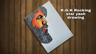 Rocking star yash drawing easy / KGF 2 artwork / KGF Chapters 2 poster drawing  #shorts