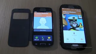 Over the Horizon Incoming call+Outgoing call at the Same Time  Samsung Galaxy S4 black cover+S4 Mini