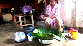 African villages Cooking natural food in the villages of Equatorial Guinea