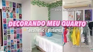 DECORANDO MEU QUARTO NO ESTILO AESTHETIC/PINTEREST ✨ *aesthetic room makeover* #1 | Mel Moraes