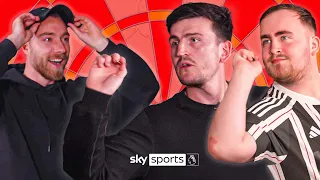 Maguire and Eriksen TAKE ON Littler in darts challenge! 👀🎯