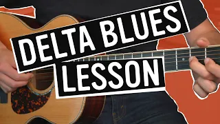 DELTA BLUES Guitar Lesson - How to Play a Slow and Easy 12 Bar Blues