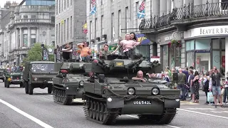 Vintage Military Vehicle & motorcycles parade through Aberdeen for Armed Forces Day 2019