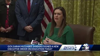 Arkansas Gov. Sarah Huckabee Sanders signs new executive order on charter schools