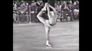 Tamara Moskvina performs Biellmann Spin 1965 European Championships