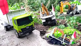 STERING TAK BERFUNGSI Rc Truk Hino 500 Tronton Masuk Ke Jurang Saat Kirim Excavator Dijalan RcLabura