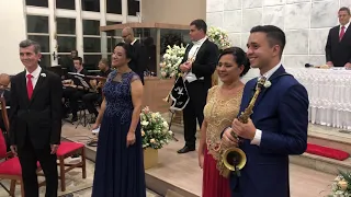 Entrada da noiva - Solo de sax do noivo. Casamento Jonatas Oliveira e Lais Balzo