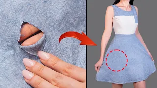 Great sewing trick - how to fix a hole in clothes with a sewing needle!