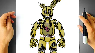 How to DRAW SPRINGTRAP - Five Nights at Freddy's - [ How to DRAW FNAF Characters ]