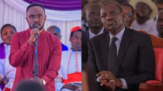 'NINGEKUWA GENERAL LEO!' CDF Francis Ogolla's son cracks up Ruto & mourners as his father is buried!