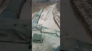 German Leopard 2A4 in Ukraine. Goes to the position. Ukraine Russia war