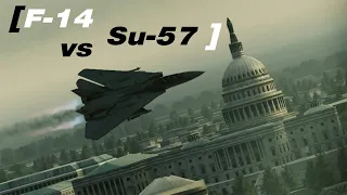 F 14D vs Su 57 Top Gun Style Dogfight ACAH Ace Combat Mission | Akula