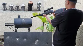 Gamo lethal pellets and other .177 pellets penetration test vs bbq grill!