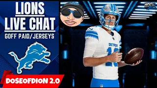 Detroit Lions LIVE Friday Q & A Chat/ Goff Getting Paid? Jersey Numbers