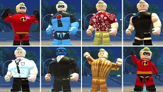 All Mr. Incredible (Bob Parr) Costumes in LEGO The Incredibles