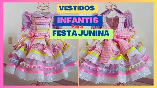 ✔️ IDEIAS DE VESTIDOS INFANTIS / VESTIDOS CAIPIRAS PARA FESTA JUNINA