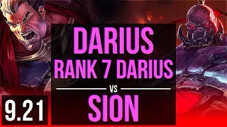 DARIUS vs SION (TOP) | 2.3M mastery points, Rank 7 Darius, 8 solo kills | EUW Grandmaster | v9.21