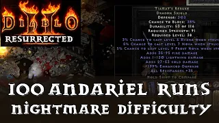 Diablo 2 Resurrected: 100 Nightmare Andariel Runs Drop Highlights!!!
