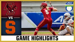 Boston College vs. Syracuse Game Highlights | 2024 ACC Softball Championship (1st Round)