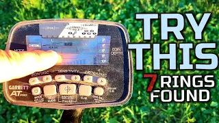 Metal Detecting Local Park | MUST TRY This Set-up For The AT-Pro | 7 Rings (CLASS RING Found)