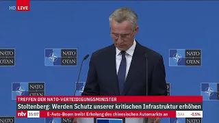 LIVE: Pressekonferenz mit Jens Stoltenberg beim Treffen der NATO-Verteidigungsminister