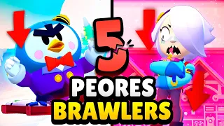 ¿QUÉ TAN MAL ESTÁN? 😰 TOP 5 *PEORES* BRAWLERS del MOMENTO (ENERO) ⬇ | Brawl Stars