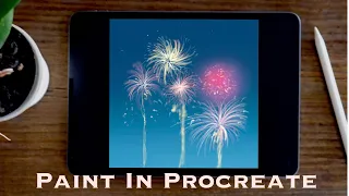 How to Draw Fireworks for Diwali in Procreate iPad Tutorial| Paint with Basic Brushes |The ProArt