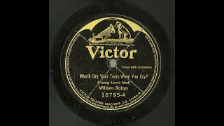 Who'll dry your tears when you cry? #1921 #vinyl shellac records