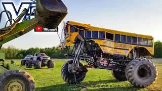 MONSTER TRUCK SCHOOL BUS, DESTROYED..!