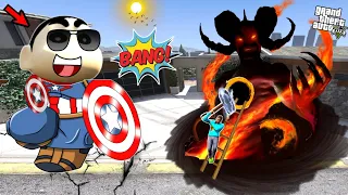 GTA 5 | Shinchan & Franklin Killed FIRE DEMON in GTA 5! | Gta 5 Telugu