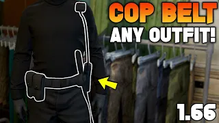 How To Get The ACTUAL COP BELT On Any Outfit Glitch In Gta 5 Online 1.66! (NO TRANSFER GLITCH)