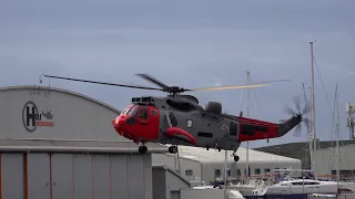 Seaking helicopter landing & take-off at Portland