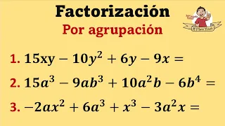 Factorización por agrupación. Ejercicios de mediana dificultad | Video 2 de 2.