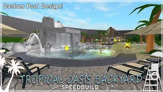 Roblox Bloxburg | Tropical Oasis Backyard - Custom Pool!