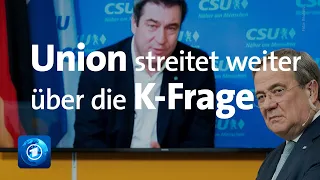Kanzlerkandidatur in der Union: Weiter Streit um Söder und Laschet