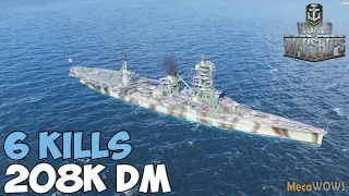 World of WarShips | Ise | 6 KILLS | 208K Damage - Replay Gameplay 4K 60 fps
