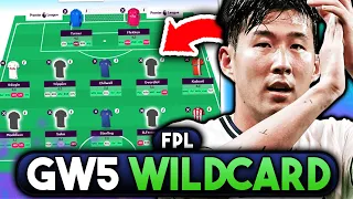 FPL GAMEWEEK 5 UPDATED WILDCARD | BEST WILDCARD TEAM FOR GW5 | Fantasy Premier League Tips 2023/24