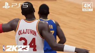 NBA 2K23 | Hakeem Olajuwon Destroys Warriors Alone In Hall Of Fame!