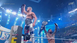 Jey Uso & Cody Rhodes Wins Undisputed Tag Team Titles WWE Fastlane 2023 Highlights