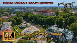 Rzeszowskie Święto Paniagi - 3 Maja 2024 z lotu ptaka oraz Turniej Rycerski (dron DJI 4K Mini 4 Pro)