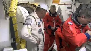 STS-133 Astronauts Board Discovery