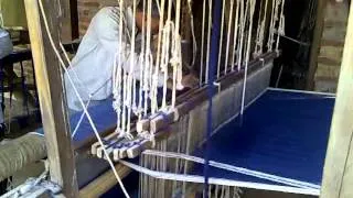 Handloom Denim Being Woven on a Handloom