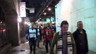 Celebrating after Leafs home opener win vs. The Sens Oct 5 2013