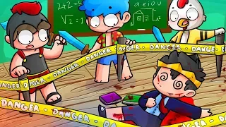 ¿QUIÉN HA ASESINADO AL PROFESOR ELTROLLINO? 🔪🕵️‍♂️ LOS COMPAS VAN A LA ESCUELA 😂 MINECRAFT