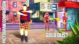 PICTOGRAM COMPARISON - GOLD DUST | JUST DANCE 4 X JUST DANCE UNLIMITED