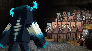 Warden vs Villager and Pillager Alliance - Minecraft Animation Movie