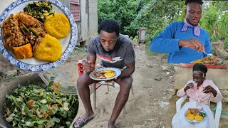 Stew Fish Head (w) pumpkin carrot dumpling | steam vegetable | apple & ginger juice|outdoor cooking